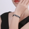 Bracelet cuir infini avec deux prénoms - Argent S925