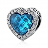 Charm coeur cristal couleurs - Argent S925