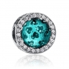 Charm perle cristal ronde en couleurs - Argent S925