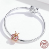 Charm coccinelle perles roses - Argent S25