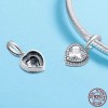 Charm cœur avec perles en cristal - Argent S925