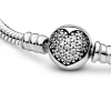 Bracelet à Charms pendentif cadenas cœur brillant Argent 925