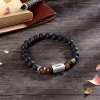 Bracelet personnalisé Pierres de lave et oeil de tigre