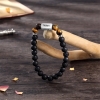 Bracelet personnalisé Pierres de lave et oeil de tigre