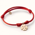 Bracelet cordon porte-bonheur trèfle personnalisé