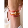 Bracelet cordon porte-bonheur trèfle personnalisé