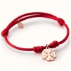 Bracelet cordon porte-bonheur trèfle personnalisé