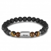 Bracelet personnalisé Pierres de lave et oeil de tigre