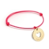 Bracelet cordon personnalisé charm coeur - Plaqué or