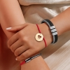 Bracelet cordon personnalisé charm coeur - Plaqué or