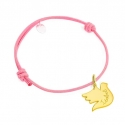 Bracelet cordon colombe personnalisé - Plaqué or